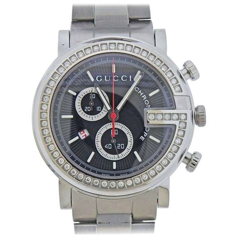 gucci 101m watch diamond g bezel chrono chronoscope|gucci 101m chronograph.